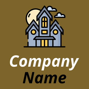 Haunted house logo on a Hot Curry background - Architettura