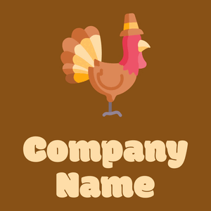 Thanksgiving logo on a Saddle Brown background - Abstrait