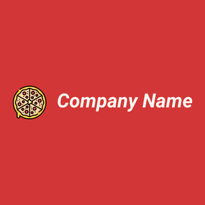 Pizza logo on a Persian Red background - Alimentos & Bebidas