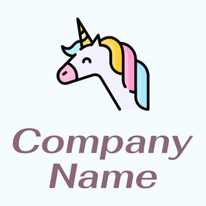 Unicorn logo on a Alice Blue background - Abstrait