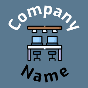 Coworking logo on a Kashmir Blue background - Negócios & Consultoria