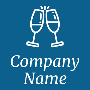 Champagne glass on a Dark Cerulean background - Alimentos & Bebidas