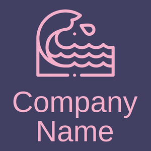 Wave logo on a Corn Flower Blue background - Abstracto