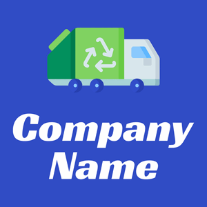 Garbage truck logo on a Cerulean Blue background - Automobile & Véhicule