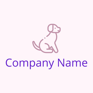 Dog logo on a Lavender Blush background - Tiere & Haustiere