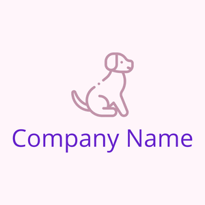 Dog logo on a Lavender Blush background - Dieren/huisdieren