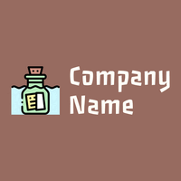Message in a bottle logo on a Dark Chestnut background - Communicatie
