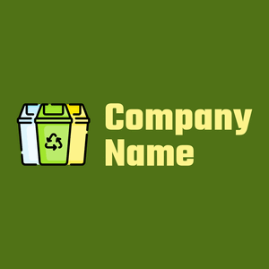 Recycle bin logo on a Olive Drab background - Environmental & Green