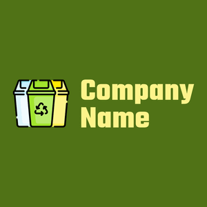 Recycle bin logo on a Olive Drab background - Environnement & Écologie