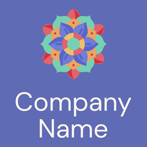 Mandala logo on a Chetwode Blue background - Blumen