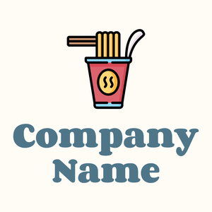 Instant noodles logo on a Floral White background - Cibo & Bevande