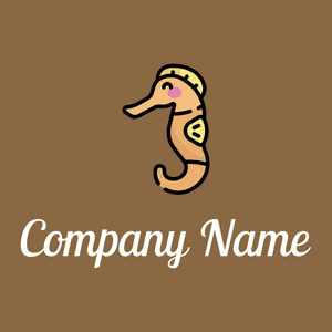 Seahorse logo on a Dark Wood background - Animais e Pets