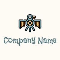 Aztec bird on a Floral White background - Viagens & Hotel