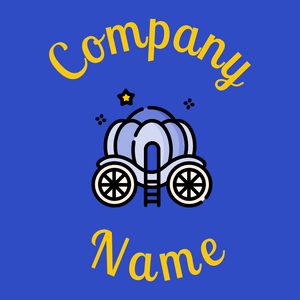 Carriage on a Cerulean Blue background - Enfant & Garderie