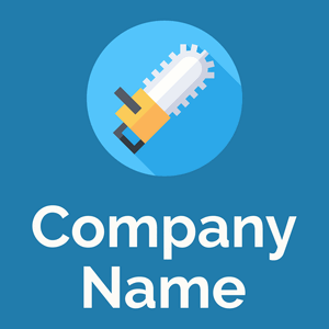 Chainsaw logo on a blue background - Construcción & Herramientas