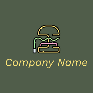 Neon logo on a Cabbage Pont background - Abstrato