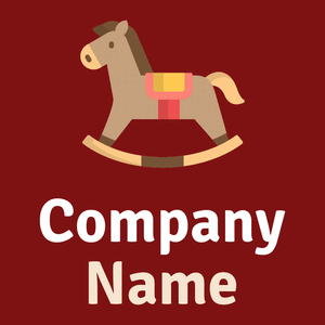 Rodeo Dust Rocking horse on a Falu Red background - Niños & Guardería