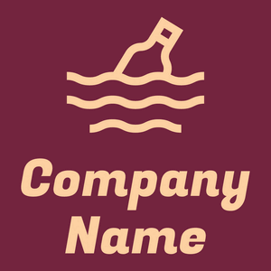 Message in a bottle logo on a Claret background - Comunicaciones