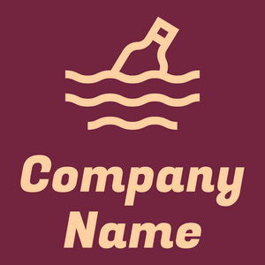 Message in a bottle logo on a Claret background - Communicatie