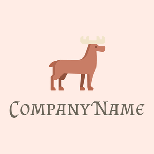 Deer logo on a pink background - Animais e Pets