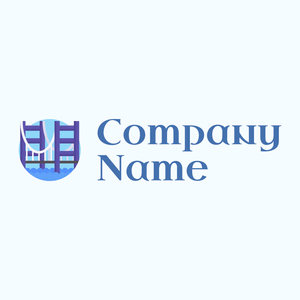 Tsing ma bridge logo on a Blue background - Abstracto