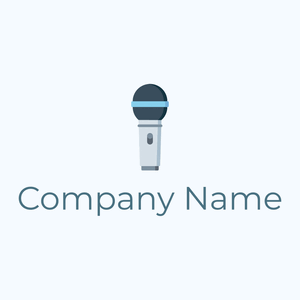 Grey Microphone logo on a Alice Blue background - Arte & Entretenimiento
