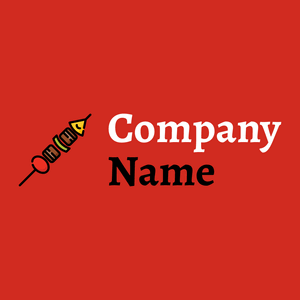 Kebab logo on a Fire Engine Red background - Comida & Bebida