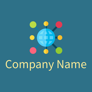 Global network logo on a Atoll background - Negócios & Consultoria