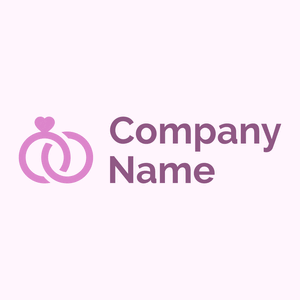 Wedding rings logo on a Lavender Blush background - Abstrait
