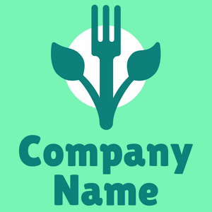 Green fork with leaves logo  - Environnement & Écologie