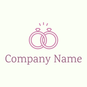 Wedding rings logo on a Ivory background - Abstrait