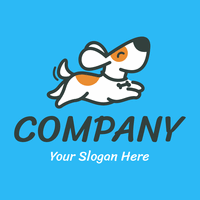 cartoon dog wagging tail logo - Dieren/huisdieren