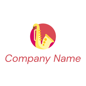 Rounded Pink Saxophone logo on a White background - Arte & Entretenimiento
