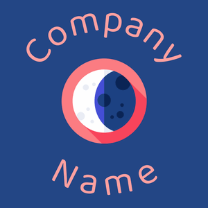 Crescent moon logo on a Bahama Blue background - Abstrato