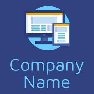 Responsive logo on a Fun Blue background - Computadora