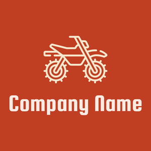 Motocross logo on a Fire Brick background - Automobiles & Vehículos