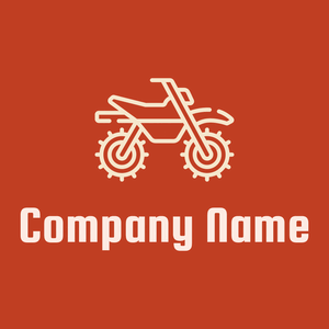 Motocross logo on a Fire Brick background - Automóveis & Veículos