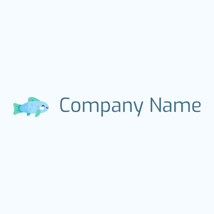 Fish logo on a Alice Blue background - Animali & Cuccioli
