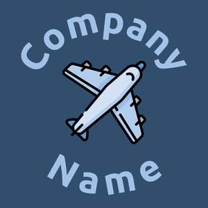 Black Airplane on a Blumine background - Industrial