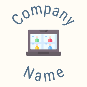 Video Conference logo on a Floral White background - Abstracto