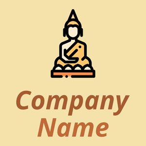 Buddha logo  on a yellow background - Religiosidade