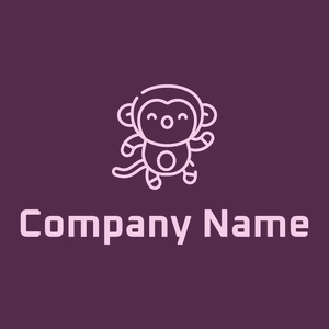 Monkey logo on a Wine Berry background - Animales & Animales de compañía