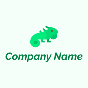 Iguana logo on a Mint Cream background - Dieren/huisdieren