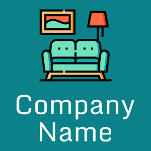 Sofa logo on a Dark Cyan background - Muebles de casa