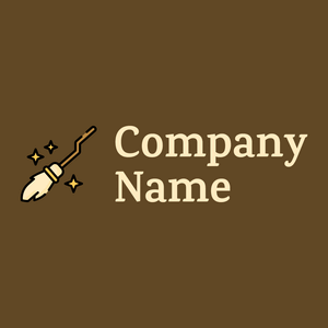 Broom logo on a brown background - Limpieza & Mantenimiento