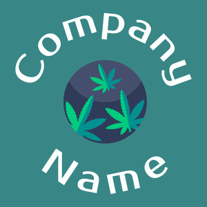 Cannabis logo on a Blue Chill background - Bienes raices & Hipoteca