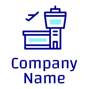 Dark Blue Airport on a White background - Industria