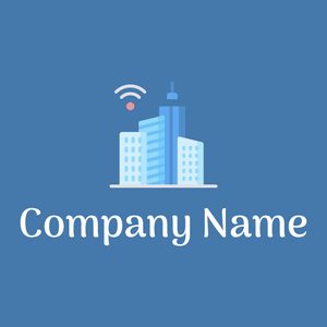 Blue Smart city on a Steel Blue background - Abstrait
