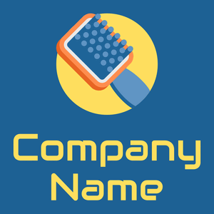 hair brush logo on a blue background - Mode & Schönheit
