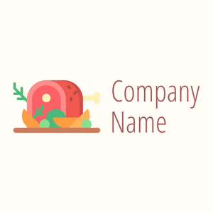Meat logo on a Floral White background - Eten & Drinken
